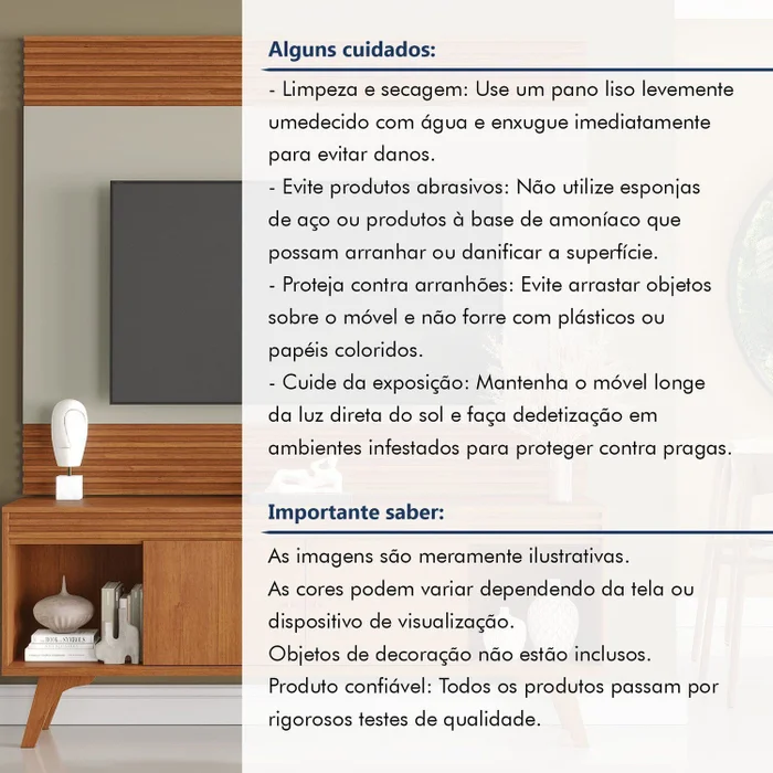 Rack Sevilha + Painel Sevilha – NATURALLE/OFF WHITE - Imagem 4