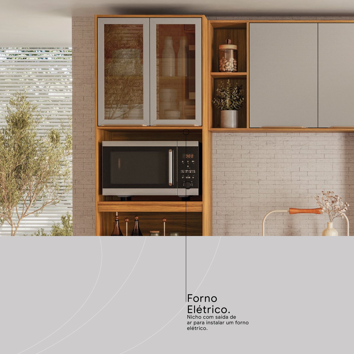 Cozinha Completa Plena Cinamon Touch/Nude - DEMÓBILE - Imagem 10