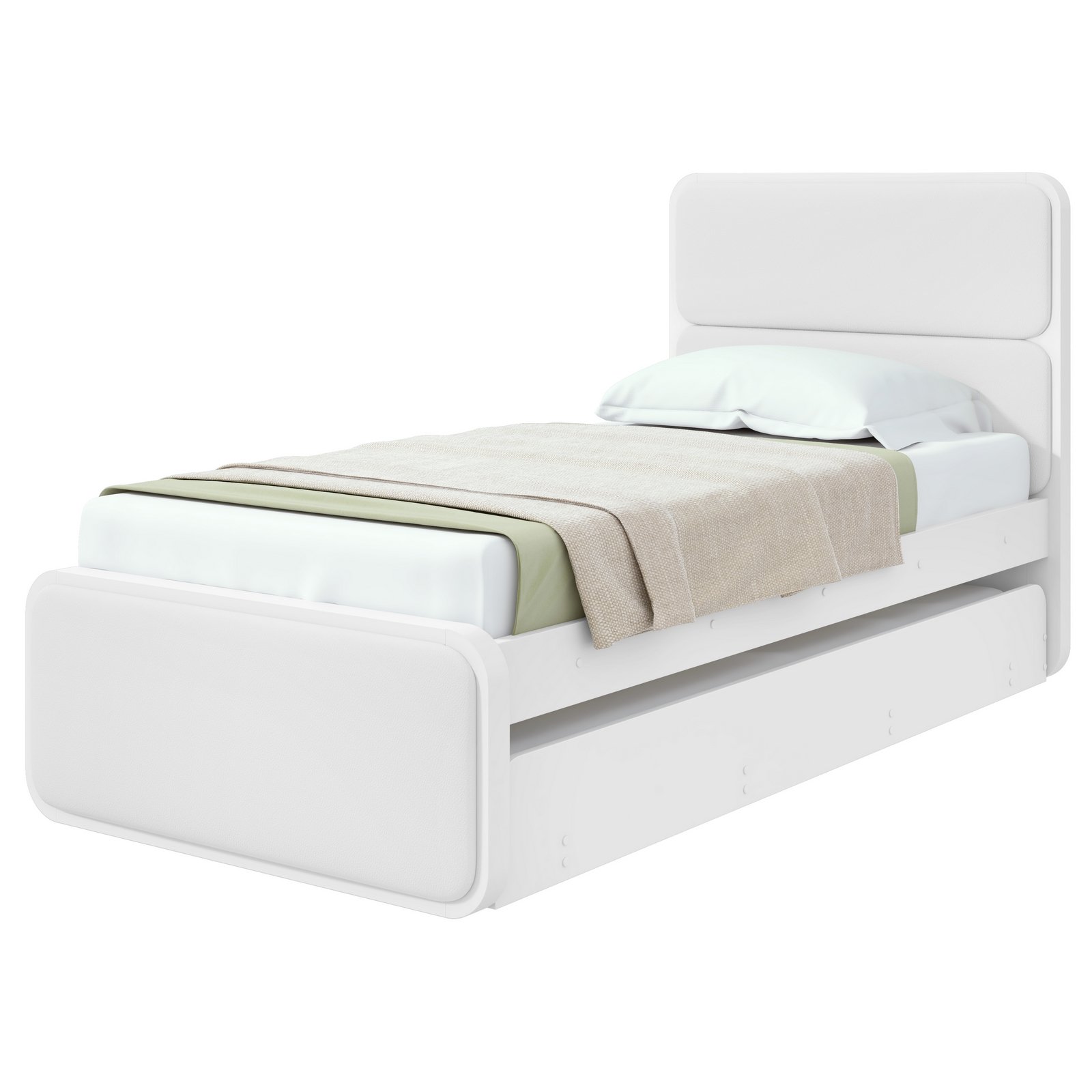 Cama Solteiro Loop com Auxiliar Branco - LOPAS - Imagem 4
