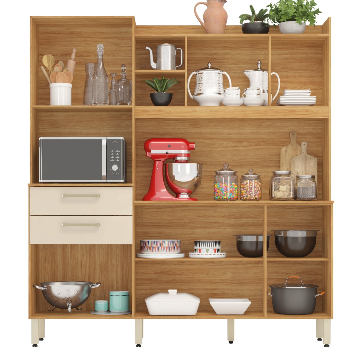 Kit Cozinha Select 1,78 m Cinamon Touch/Off White - DEMÓBILE - Imagem 2