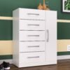 Cômoda 5 Gavetas com Sapateira Corais 11CO1523 Branco – RODIAL MÓVEIS