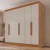 Guarda-Roupa 6 Portas Roma 1,77 m Cinamomo/Off White - SALLÊTO
