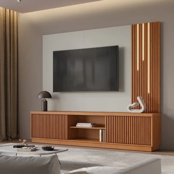 Rack Arezzo + Painel Arezzo - NATURALLE/OFF WHITE