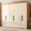 Guarda-Roupa 6 Portas Venice 2,41 m Cinamon Touch/Off White - DEMÓBILE