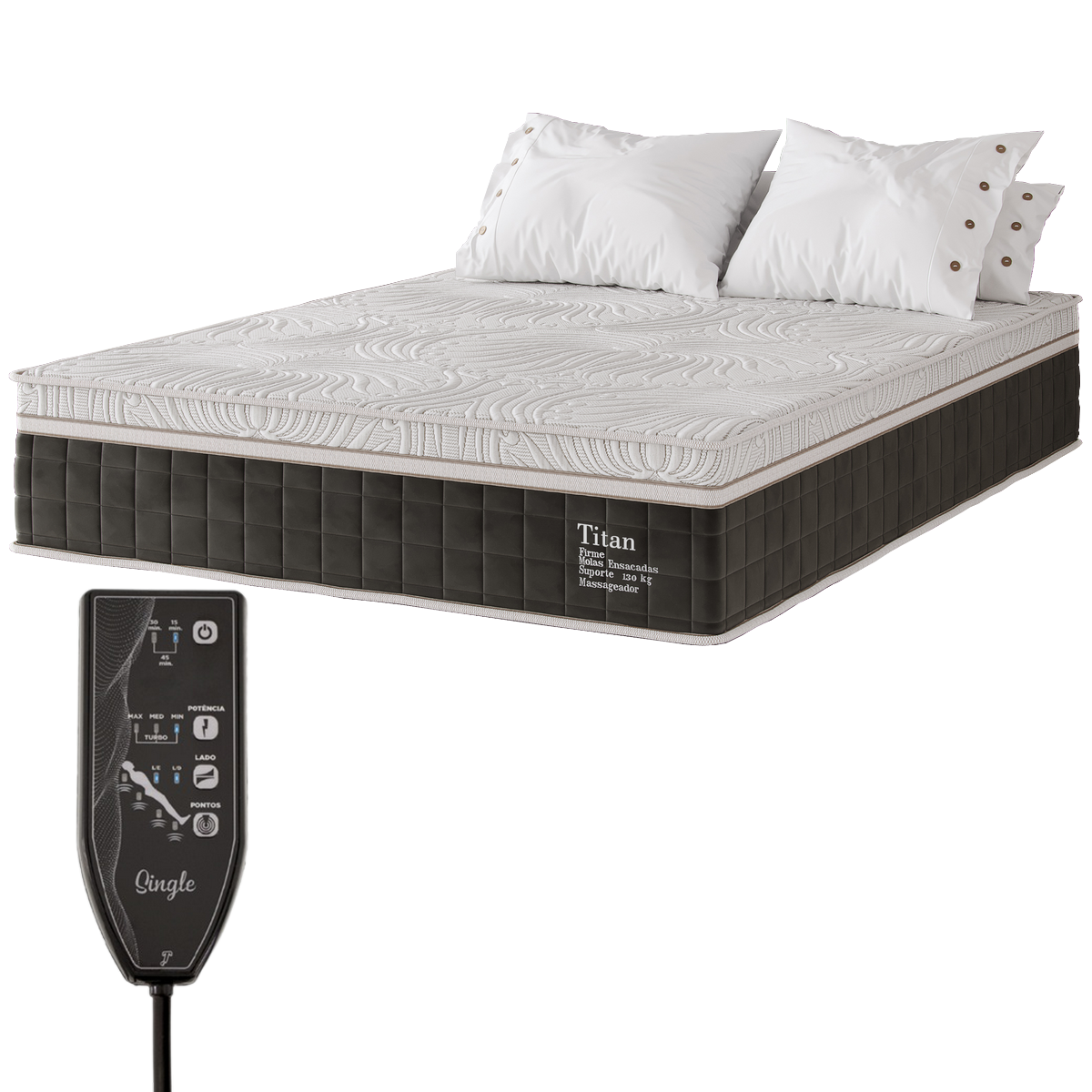 Colchão Queen Terapêutico Massageador Titan/Thor 34 cm D28 Molas ensacadas - VIERO MÓVEIS - Imagem 6