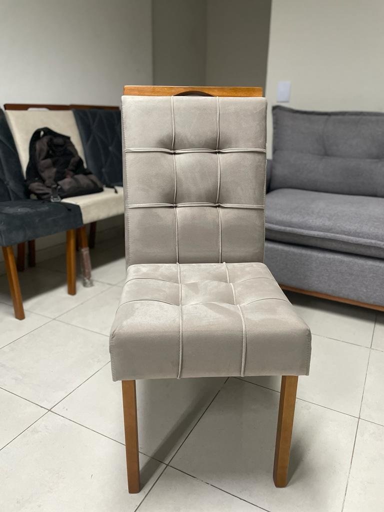 Kit 2 Cadeiras Sophia Veludo Bege 100 - WM DECOR - Imagem 3
