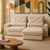 Sofá Retrátil e Reclinável Evoque 2,50 m Veludo Bege 101 - FAZANO ESTOFADOS