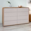 Cômoda 8 Gavetas Loop Amêndoa Clean/Off White - LOPAS