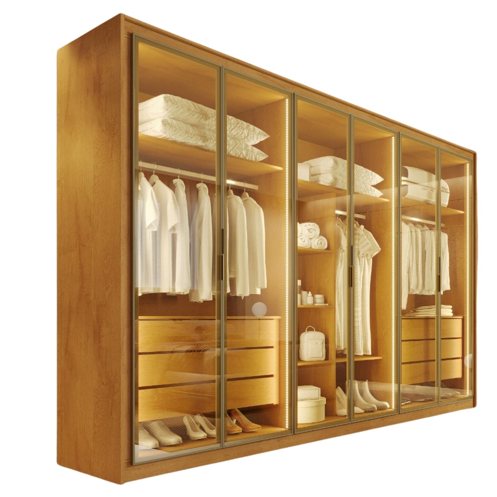 Guarda-Roupa 6 Portas Florence 2,40 m Peroba - MÓVEIS EUROPA - Imagem 3