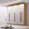 Guarda-Roupa 6 Portas Monte Carlo 2,32 m Cinamomo/Off White - D'DORO