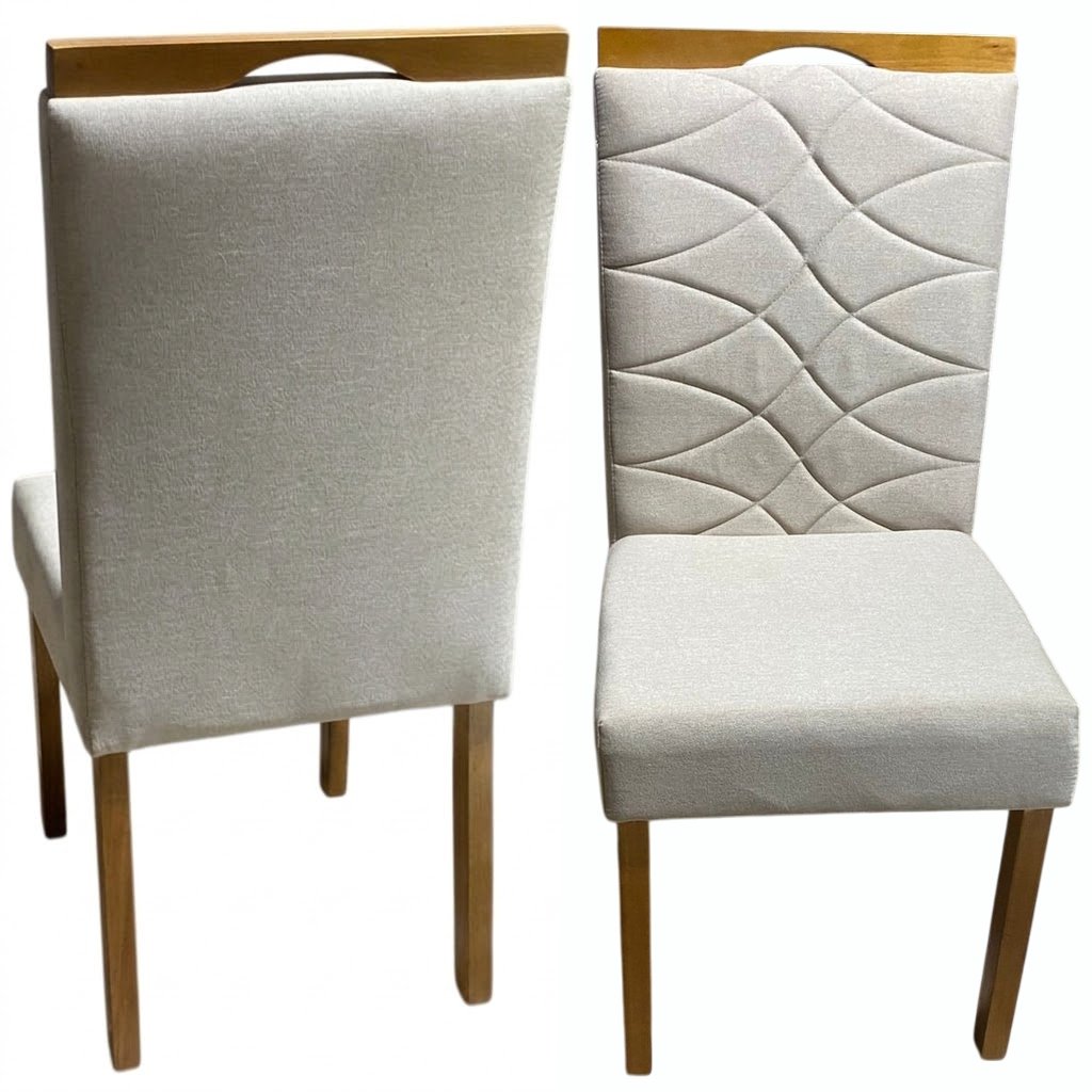 Kit 2 Cadeiras Safira Linho Bege 200 – WM DECOR - Imagem 2