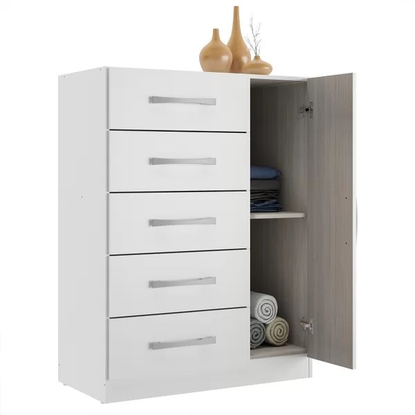 Cômoda 5 Gavetas com Sapateira Corais 11CO1523 Branco – RODIAL MÓVEIS - Imagem 3