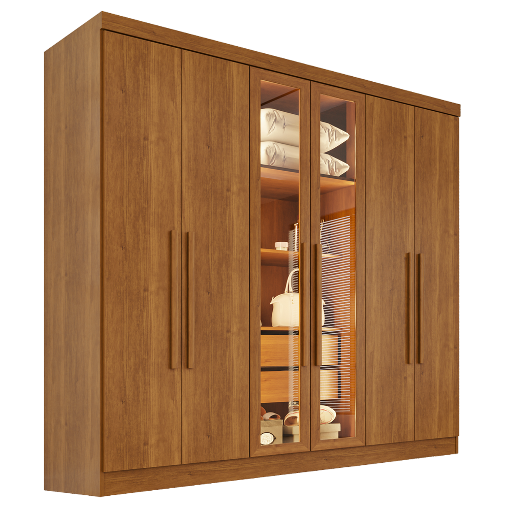 Guarda-Roupa 6 Portas Vision 1,80 m Cinamomo - SALLÊTO - Imagem 3
