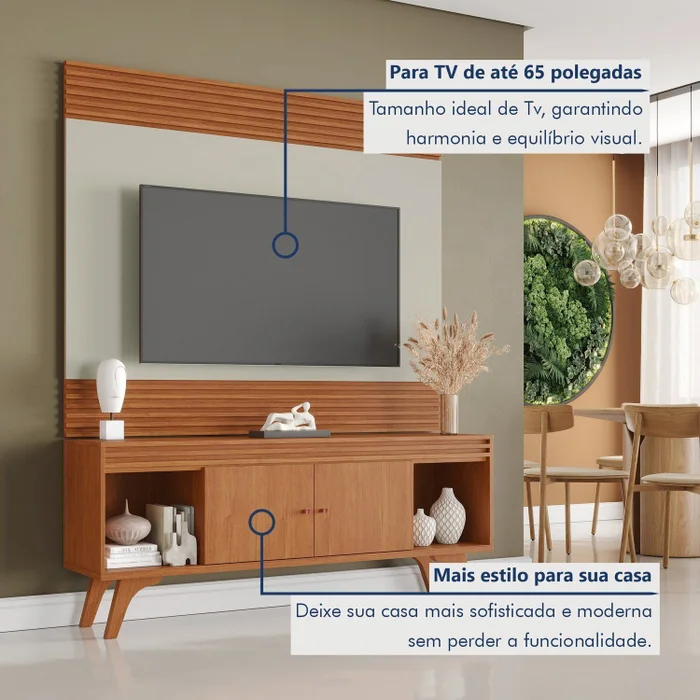 Rack Sevilha + Painel Sevilha – NATURALLE/OFF WHITE - Imagem 11