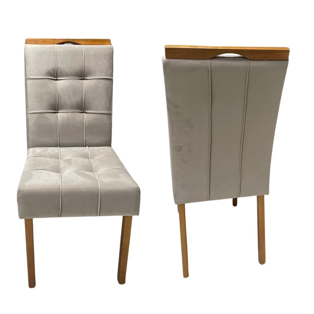 Kit 2 Cadeiras Sophia Veludo Bege 100 - WM DECOR - Imagem 5