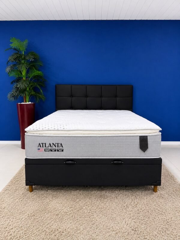 Colchão Casal Atlanta + Base Box Baú Bioflex