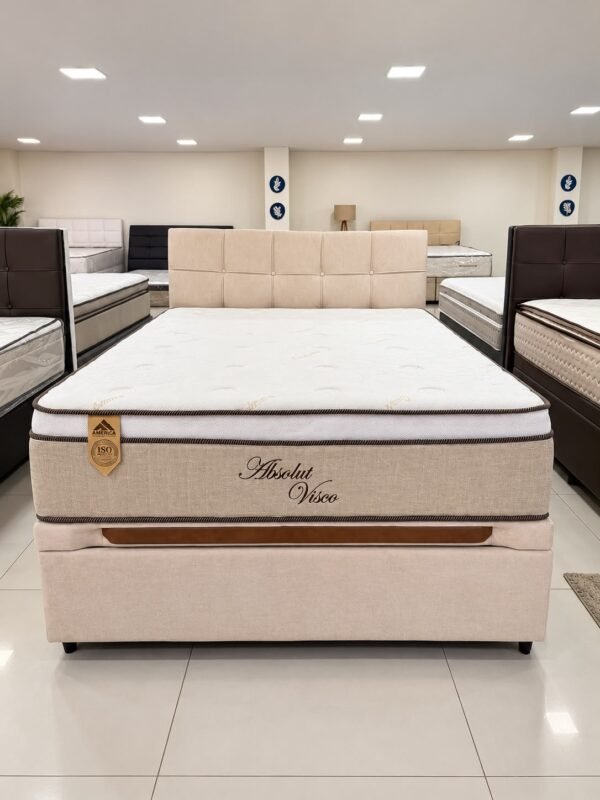 Colchão Casal Absolut Visco + Base Box Baú Evolux