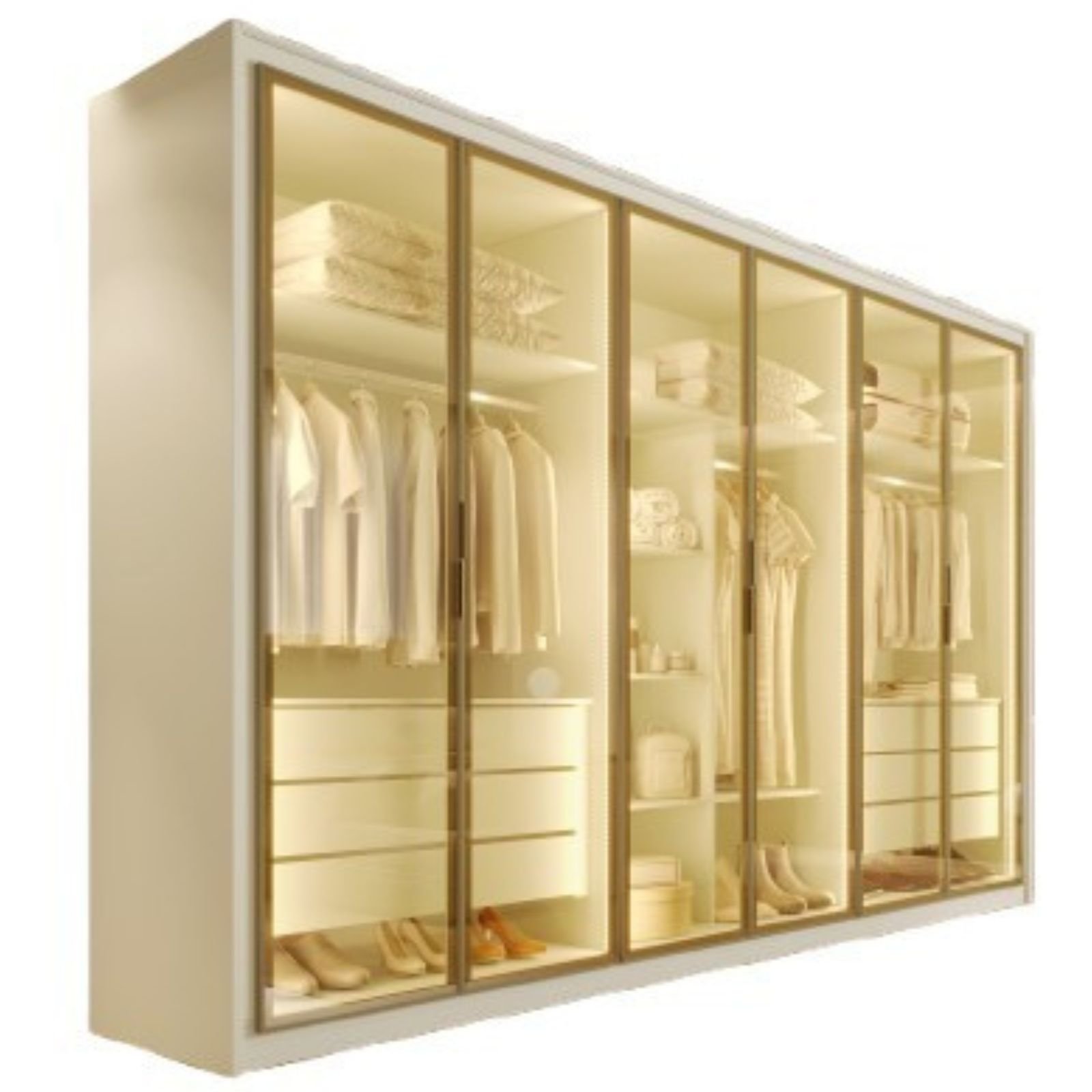 Guarda-Roupa 6 Portas Florence 2,40 m Off White - MÓVEIS EUROPA - Imagem 3