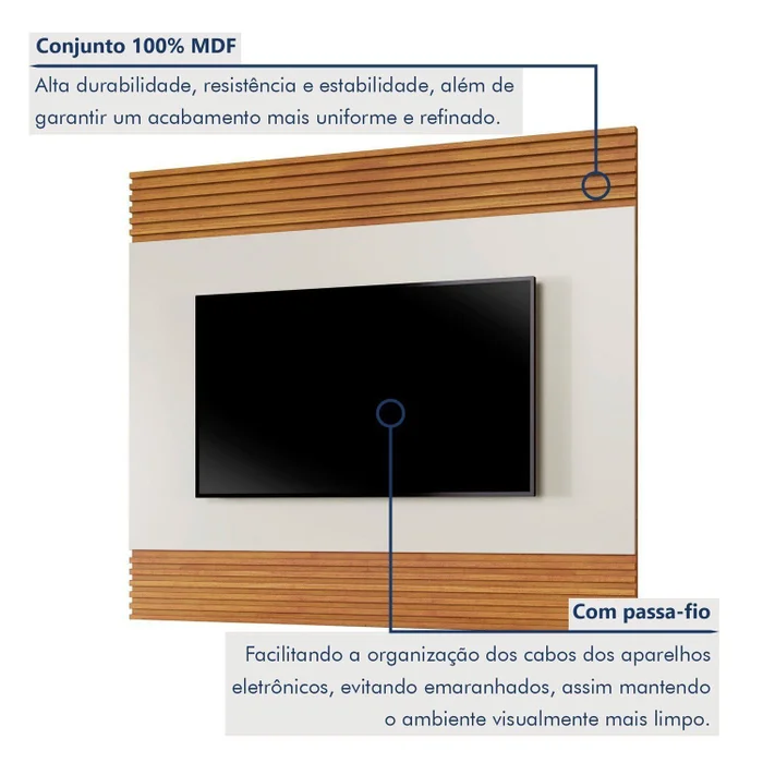 Rack Sevilha + Painel Sevilha – NATURALLE OFF - Imagem 6