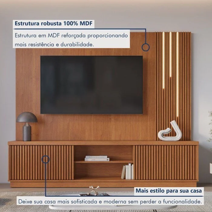 Rack Arezzo + Painel Arezzo - NATURALLE - Imagem 8