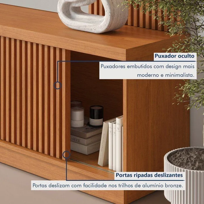 Rack Arezzo + Painel Arezzo - NATURALLE/OFF WHITE - Imagem 2