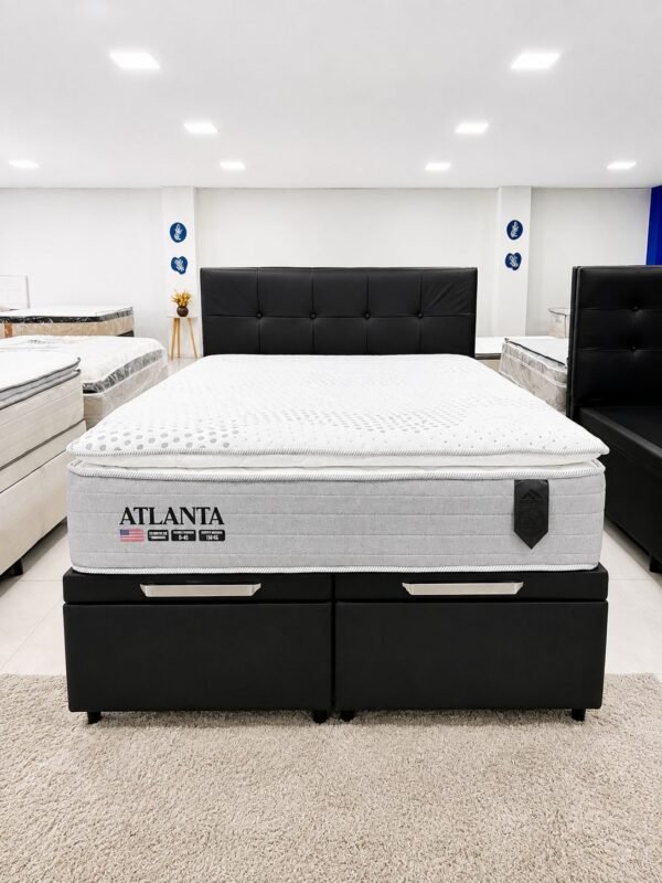 Colchão Queen Atlanta + Base Box Baú Bipartido Evolux (cópia)