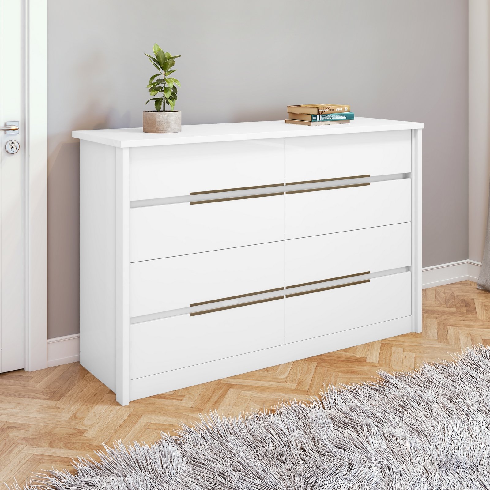 Cômoda 8 Gavetas Urban Branco – LOPAS