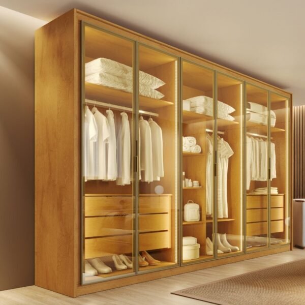 Guarda-Roupa 6 Portas Florence 2,40 m Peroba - MÓVEIS EUROPA