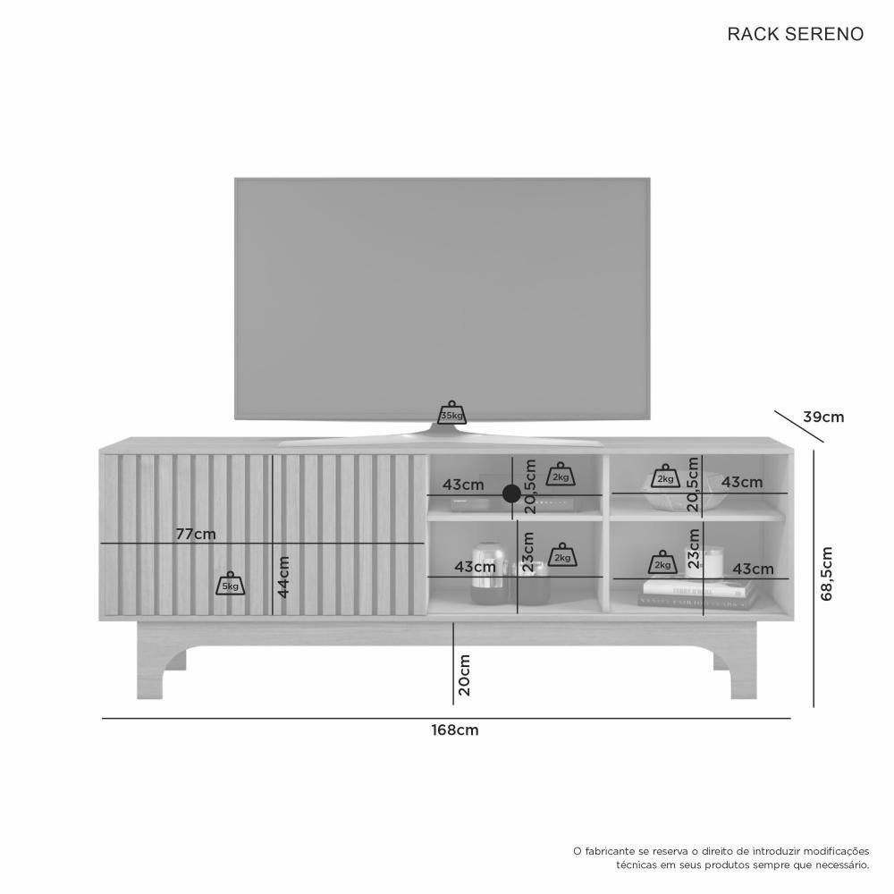 Rack ate 70" Sereno Cinamomo/Off White - JCM MOVELARIA - Imagem 2