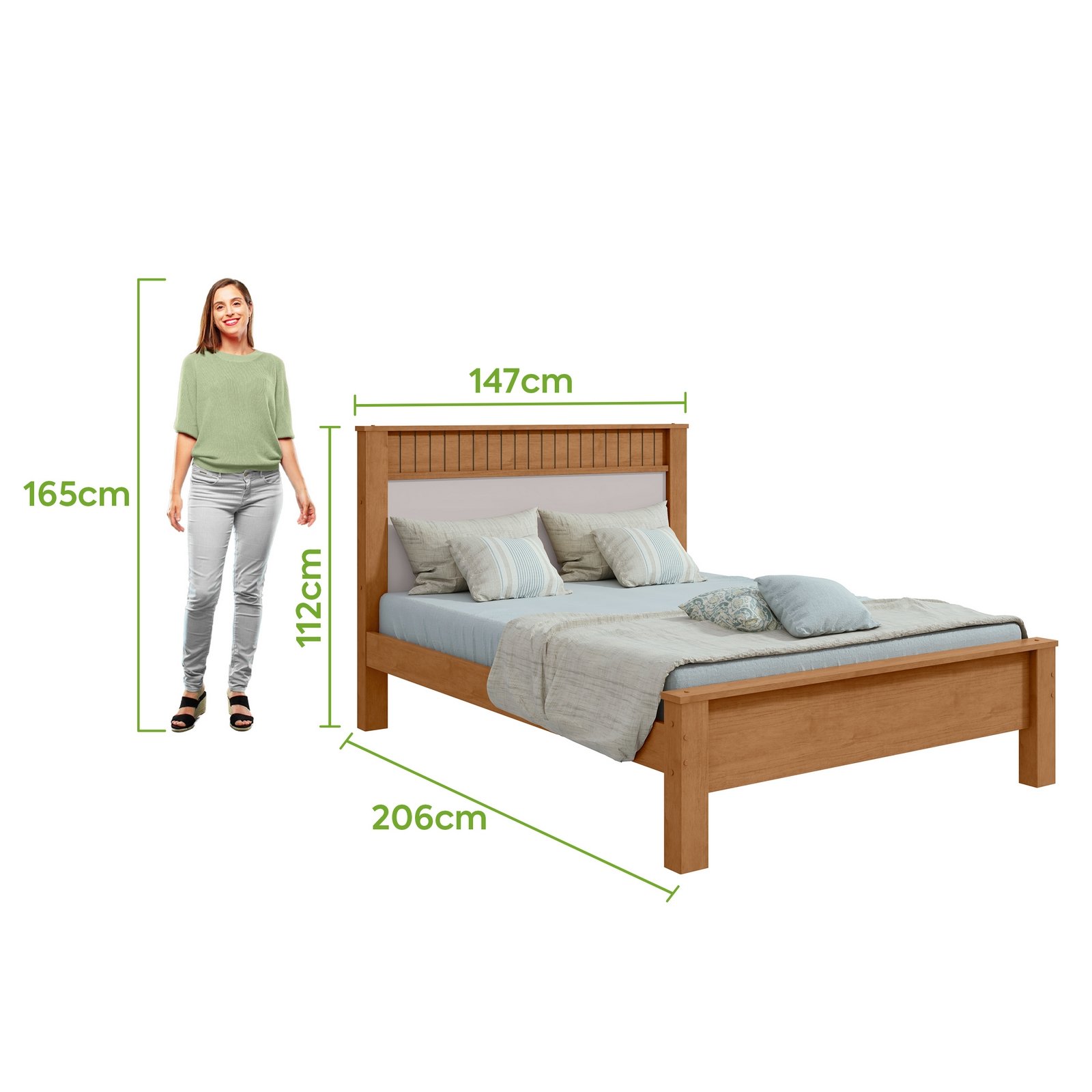 Cama Casal Athenas Amêndoa Clean/Off White/Amêndoa - LOPAS - Imagem 7