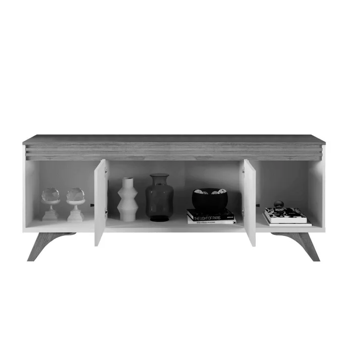 Rack Sevilha + Painel Sevilha – NATURALLE/OFF WHITE - Imagem 3
