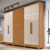 Guarda-Roupa 6 Portas Cabo Frio 1,80 m Nature/Off White - BIANCHI