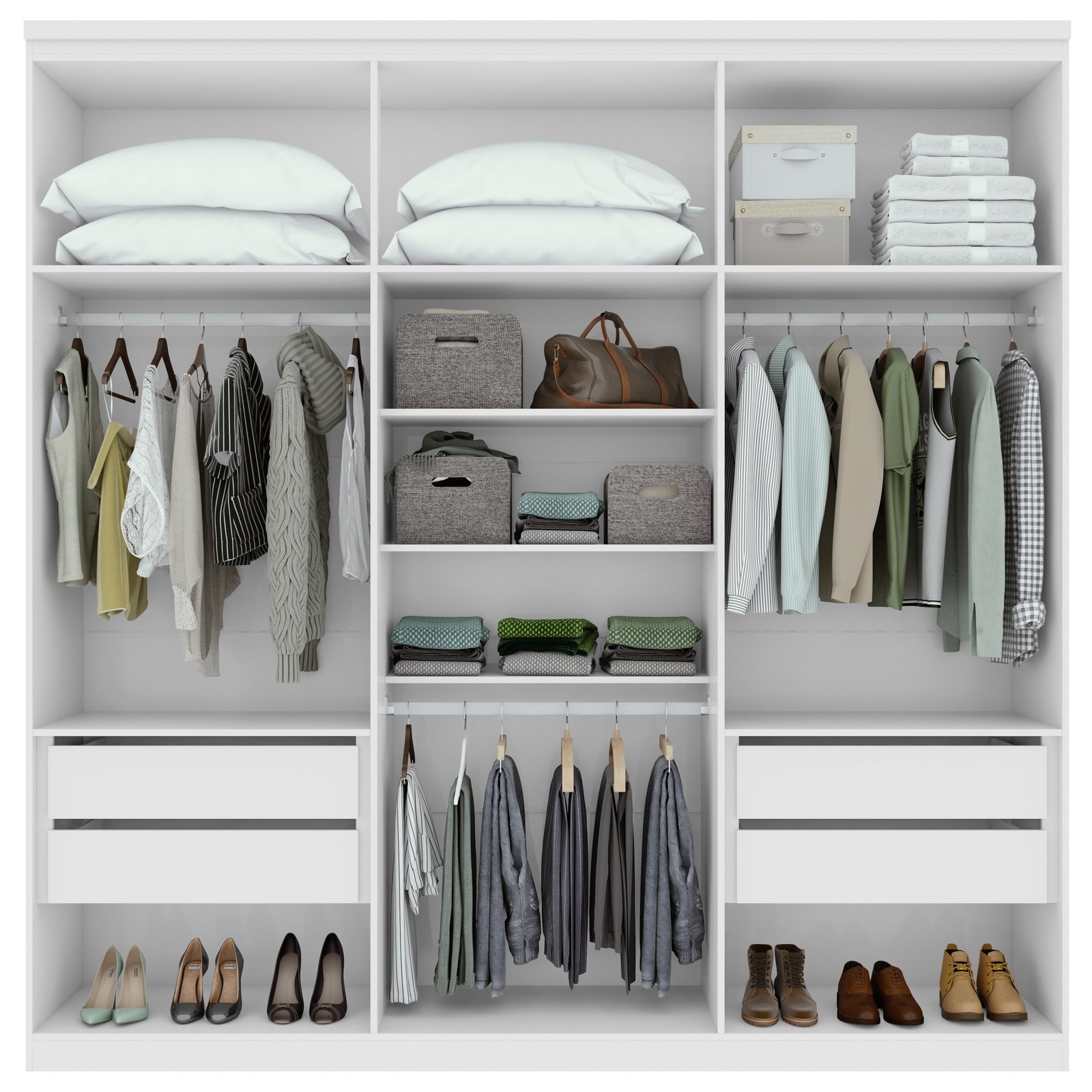 Guarda-Roupa 6 Portas Alonzo 2,30 m Branco - LOPAS - Imagem 2