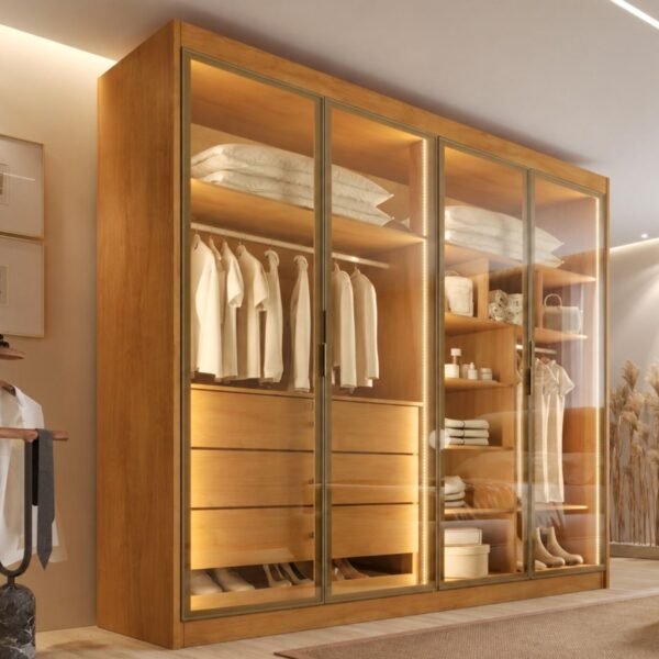 Guarda-Roupa 4 Portas Odessa 1,69 m Peroba - MÓVEIS EUROPA