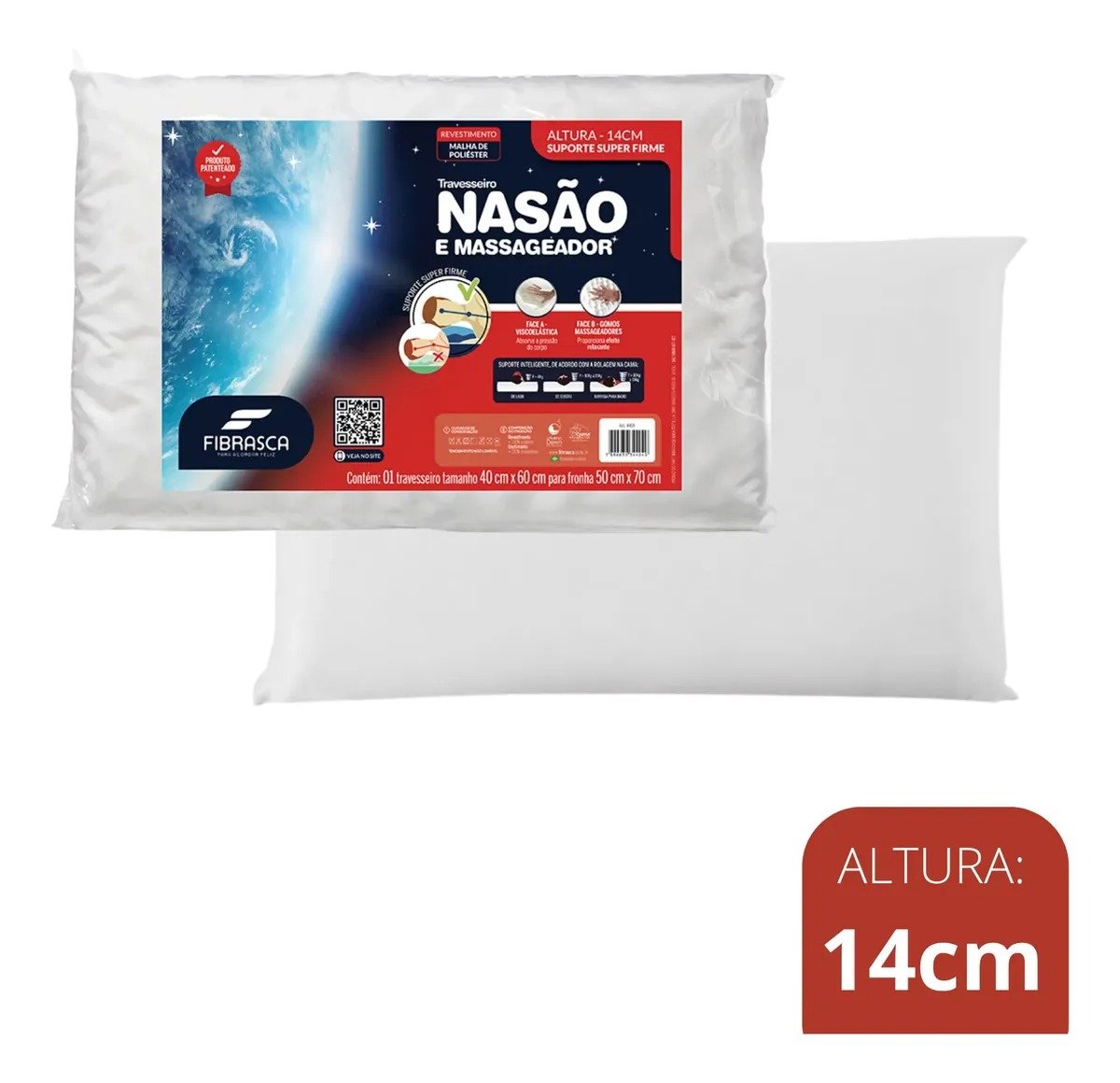 Travesseiro Nasão e Massageador 40x60x14 - FIBRASCA - Imagem 3