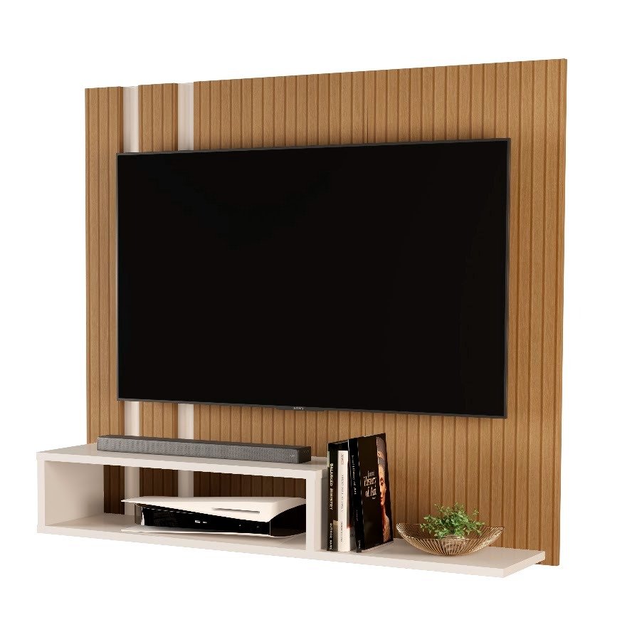 Painel até 32" Pompéia Ripado/Off White - SAL MOVELARIA - Imagem 2